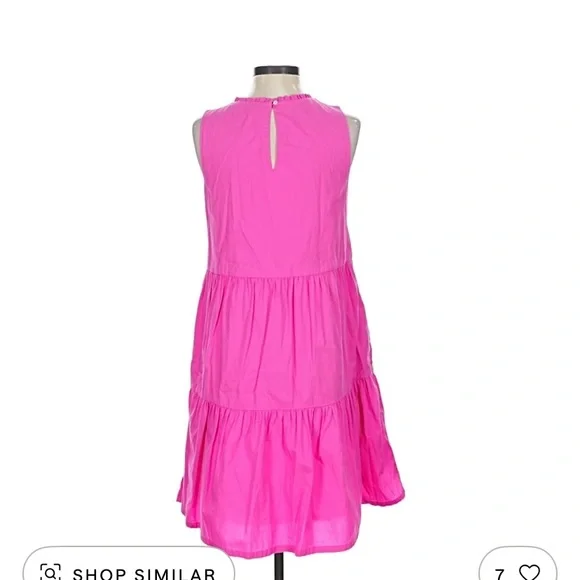 J. Crew Factory hot pink tiered dress size 2 - Picture 2 of 4